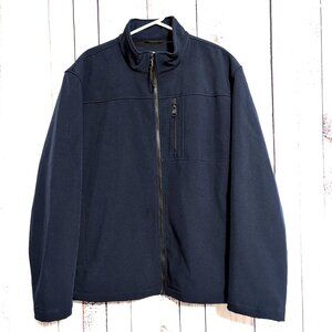 Calvin Klein Men's Soft Shell Jacket XXL Navy Blue Microfleece Lined Pockets VGC